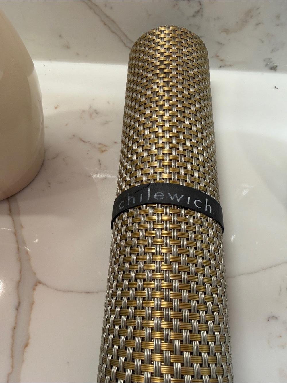 Chilewich Gold and Silver Woven Table Runner